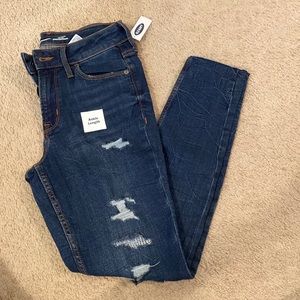 Old Navy Super Skinny Distressed Hem Ankle Jeans